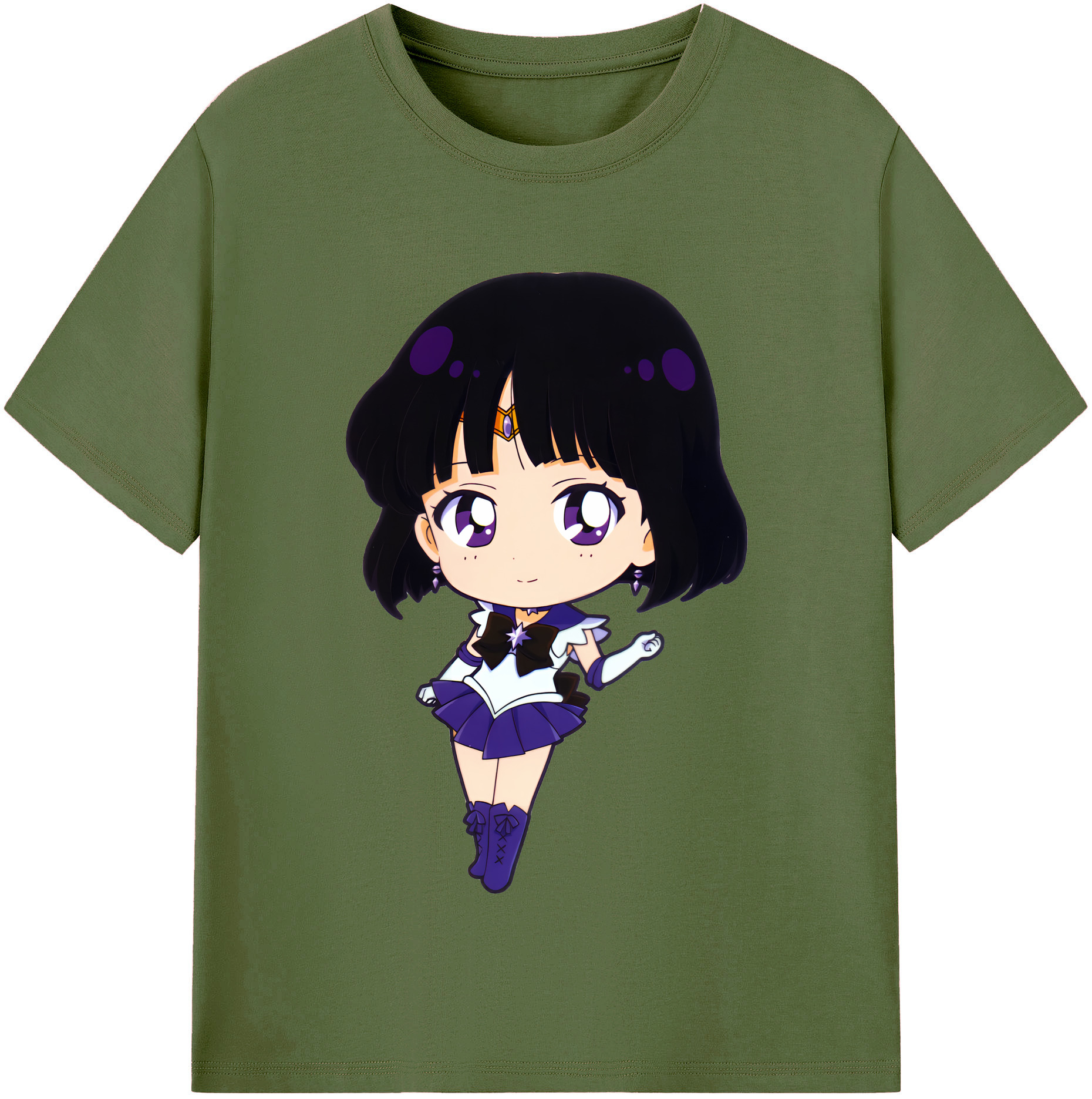 （画像用） 美少女戦士セーラームーン 土萠ほたる Sailor Moon Tomoe Hotaru （セーラーサターン；Sailor Saturn） 綿100％半袖Tシャツ（フロントプリント）